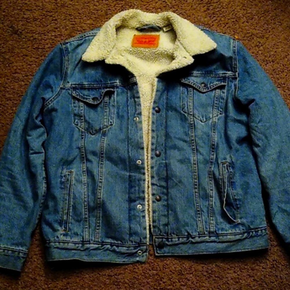 Levi denim faux wool inside lining